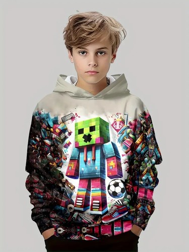 Jungen druck langarm hoodie - 3d-druck,