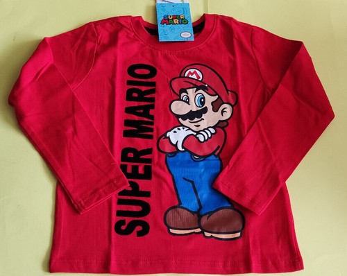 Super mario langarmshirt rot - super,